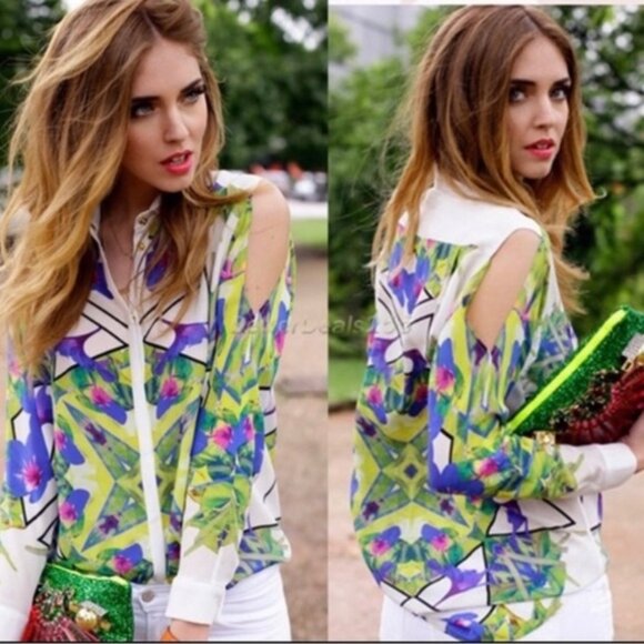 coco's and kiss Tops - Floral, cut out Top